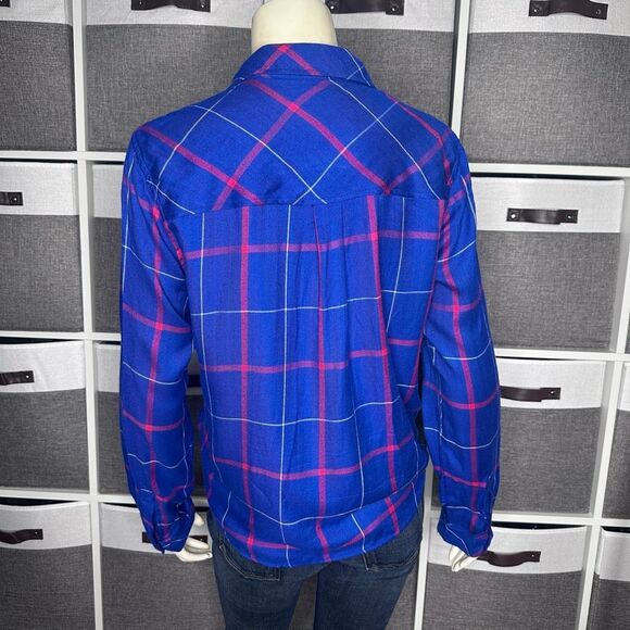 Sanctuary Haley Tie Front Button Down Flannel Shirt Size Small - Picture 3 of 13